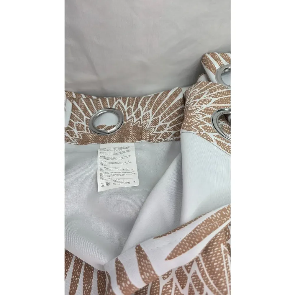 Blackout Curtains Taupe 52x103 Geometric Farmhouse Thermal Insulated 2 Panel Set